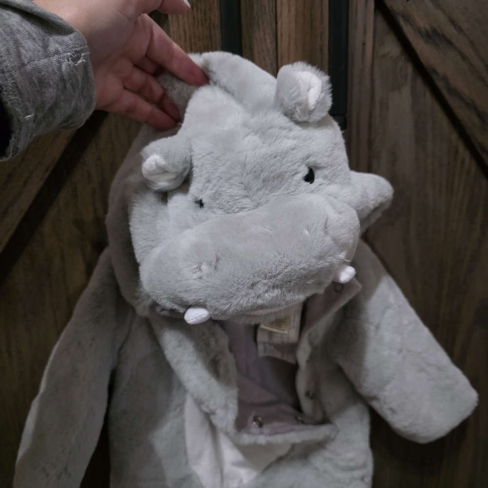 Pottery Barn Kids Gray Hippo Plush Costume - Picture 2 of 3
